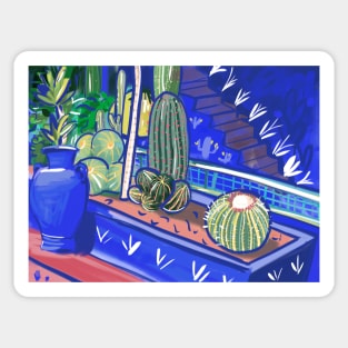 Blue cactus style Sticker